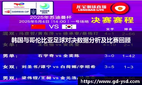韩国与哥伦比亚足球对决数据分析及比赛回顾